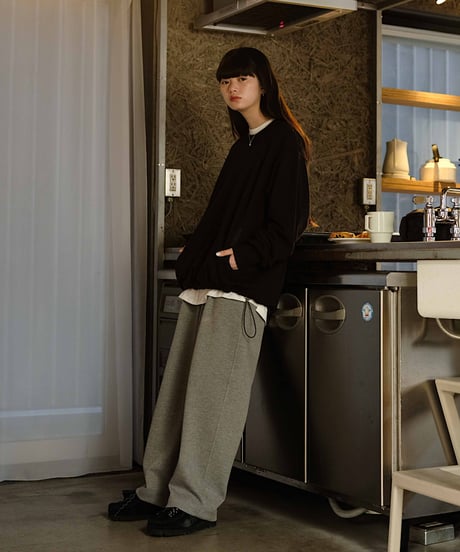 design sweat drawstring pullover/2color