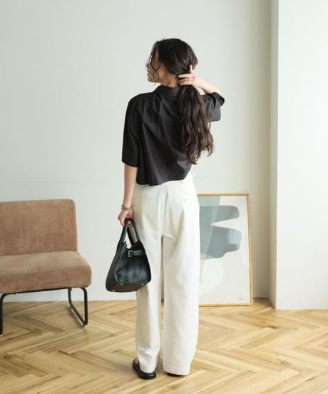 cropped square shirt/3color