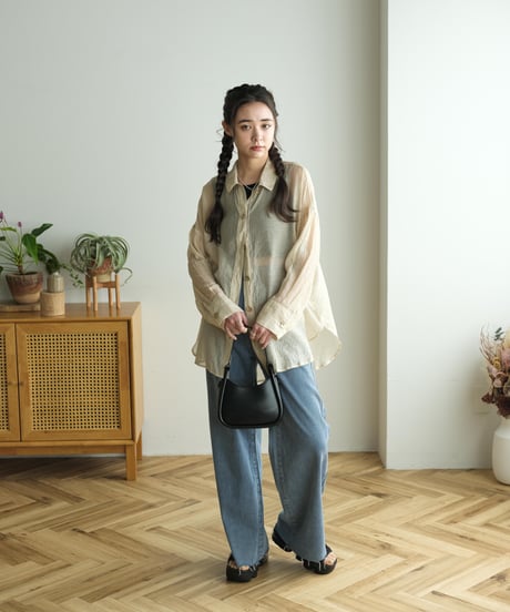soft sheer blouse/2color
