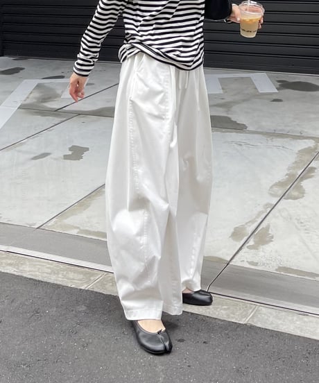 smooth cotton loose tapered pants/3color