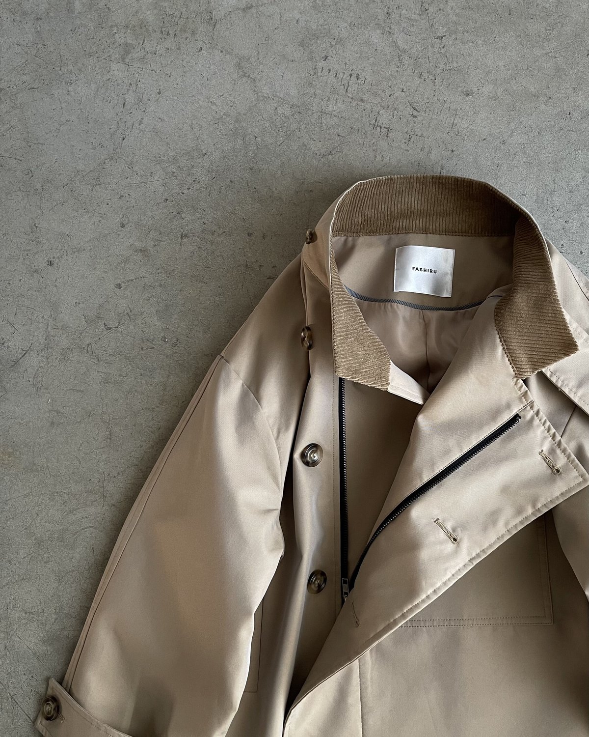 stand collar trench coat | F A S H I R U