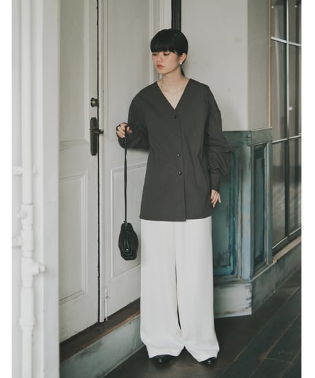 cotton v neck blouse/3color