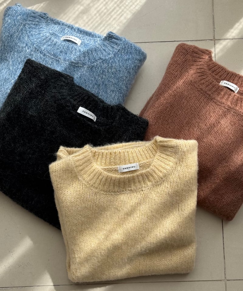 mohair blend mixed color knit/4color | F A S H