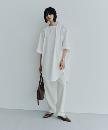 【FINE】back button tunic shirt