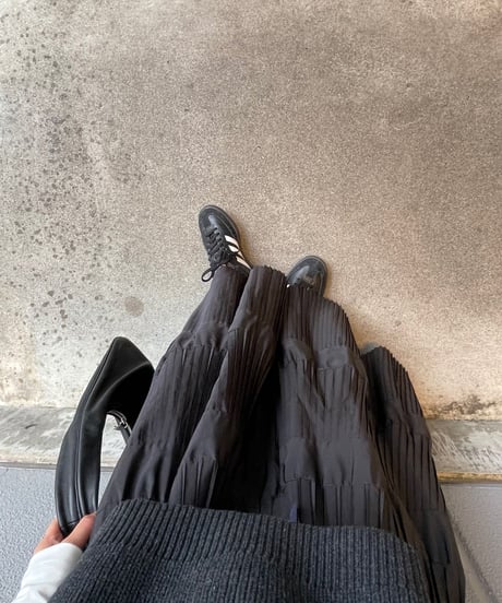 taffeta pleated skirt/2color