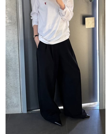 adjustable waist tuck slacks / 2color / 3size