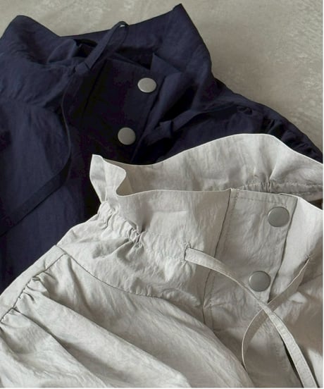drawstring collar blouson / 2color