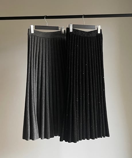 【FINE】wool wide rib knit skirt/2color