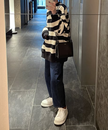 wide border pullover/2color