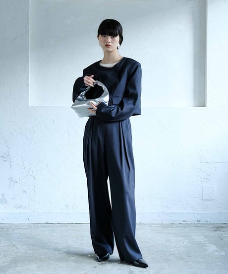 collarless jacket set up/3color/2size