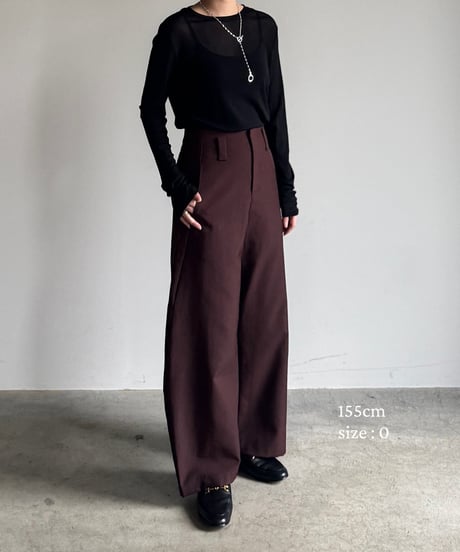 burgundy curve pants/3size