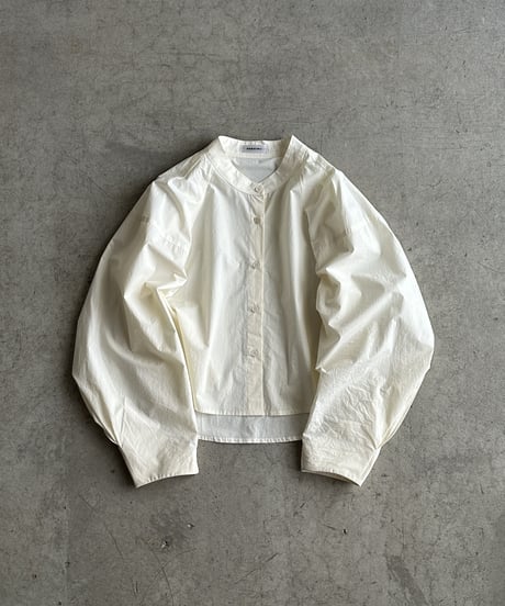 collarless volume sleeve blouse/2color