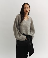 【FINE】V-neck wool mohair light knit/3color
