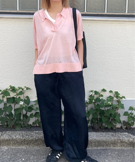 sheer polo knit shirt (short sleeve)