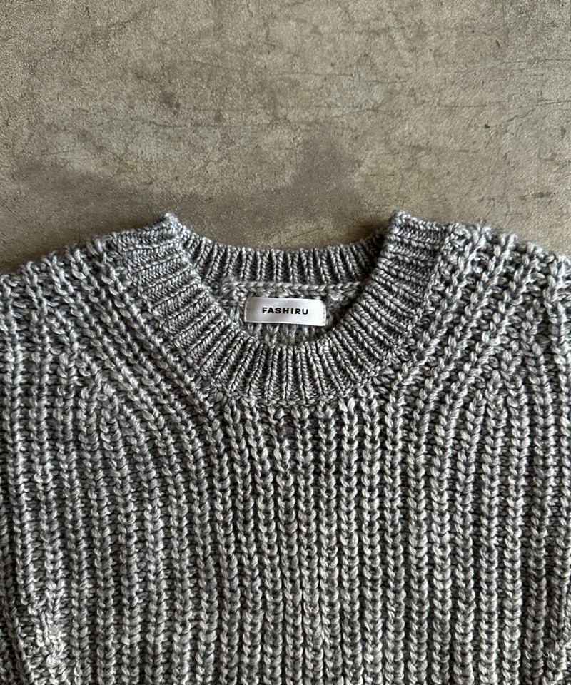 wool blend cocoon just bulky knit/3color | F A 