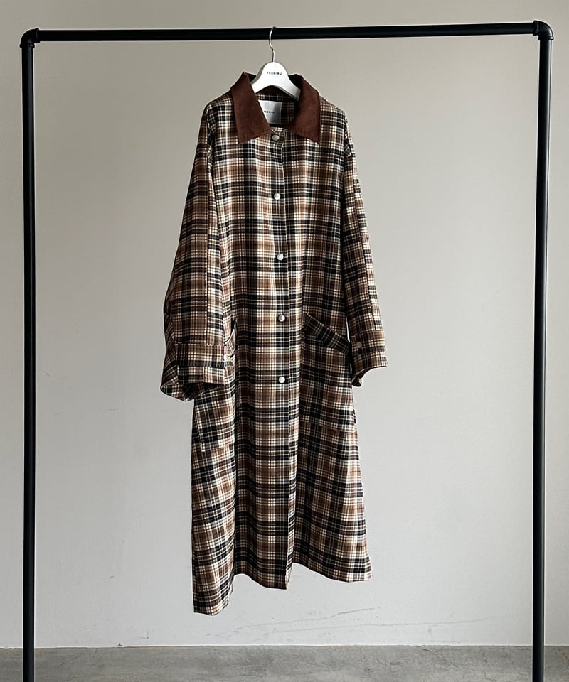 check soutien collar coat | F A S H I R U
