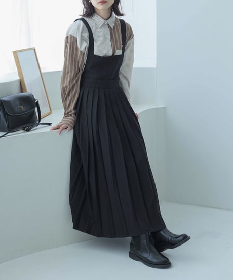 2way pleated jumper skirt/2size