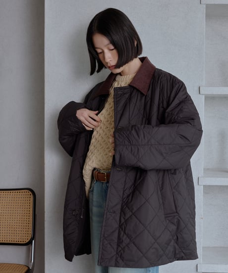【Set A】quilted corduroy collar jacket/2color
