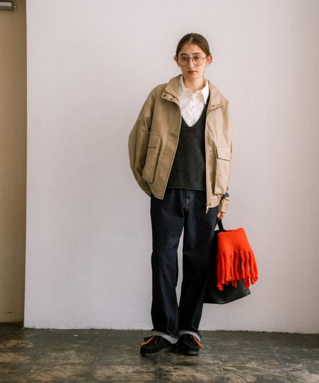 relaxed wool knit vest/3color