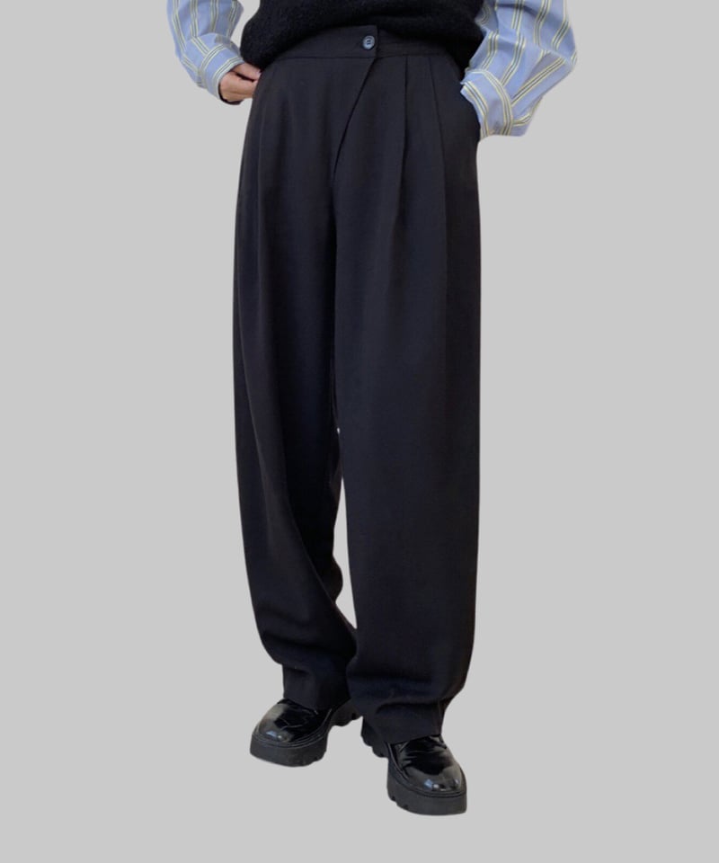 wool blend wrap tuck pants | F A S H I R U wool blend wrap tuck pants | F A S H I R U