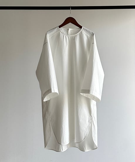 【FINE】back button tunic shirt