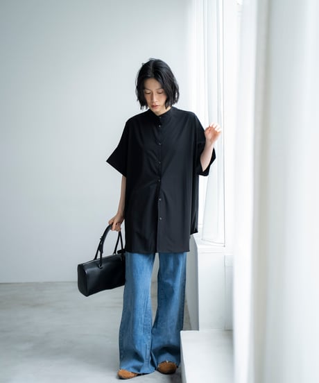 cut off wide denim pants/2size
