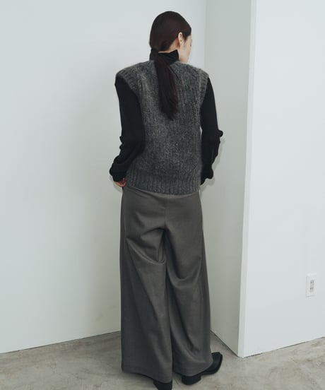 【FINE】mohair & wool crew neck vest/3color