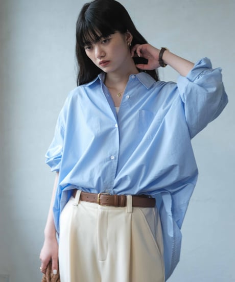 oversized blue shirt