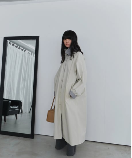 reversible balmacaan long coat / 2color