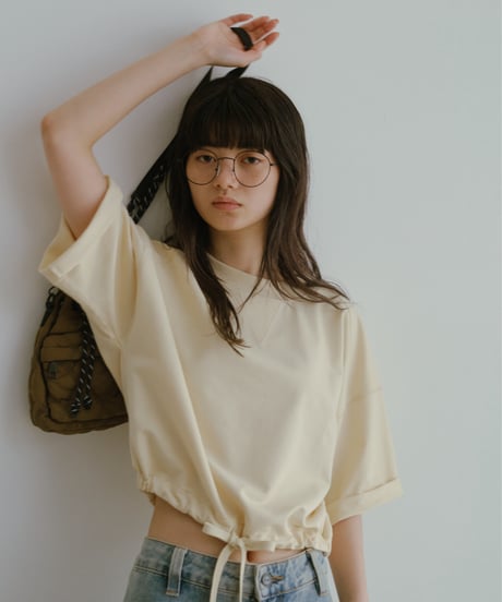 drawstring sweat tee／3color