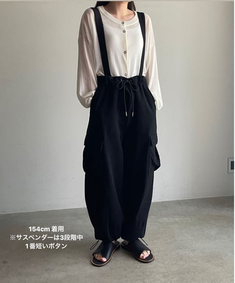 cargo pants with suspenders/2color