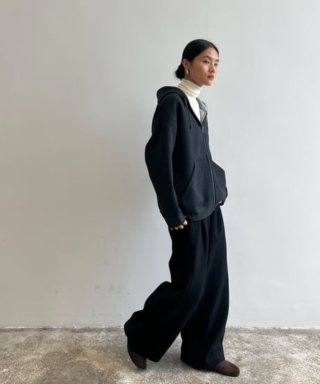 【FINE】contrast hood zip parka