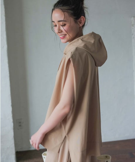 【setup対応】　no sleeve hoodie / tuck flare skirt （UV/feeling cold/waterproof）