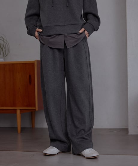 piped cocoon sweat pants/2color/3size（セットアップ対応）