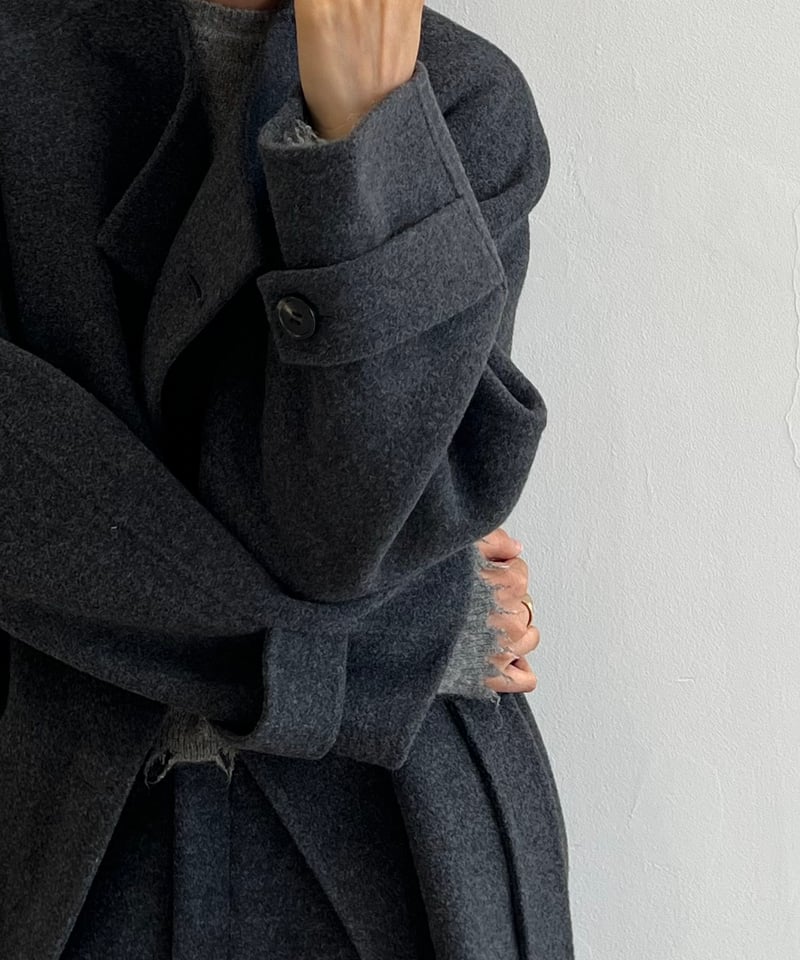 み*と様 fashiru double facewool standcollar FINE】minimal stand collar coat/2color | F A S