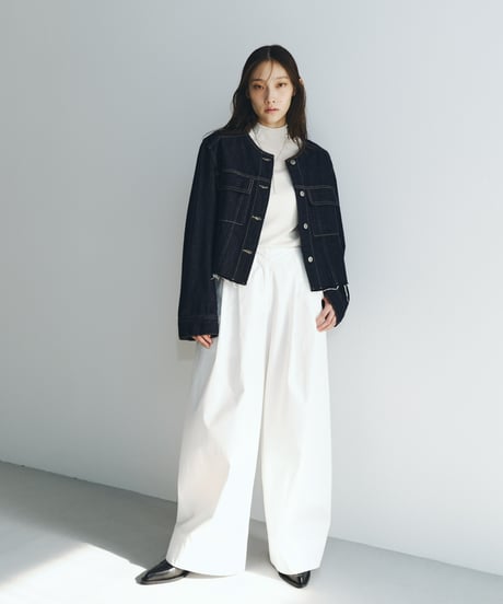 【FINE】frayed edge denim jaket/2color