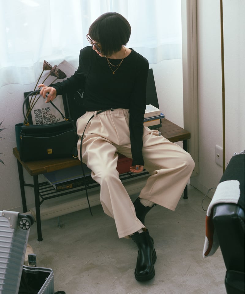FASHIRU テーパードパンツ（ブラウン） classic tapered pants