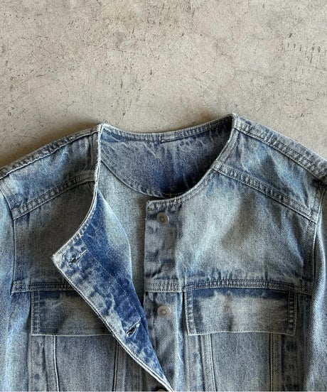 【FINE】frayed edge denim jaket/2color