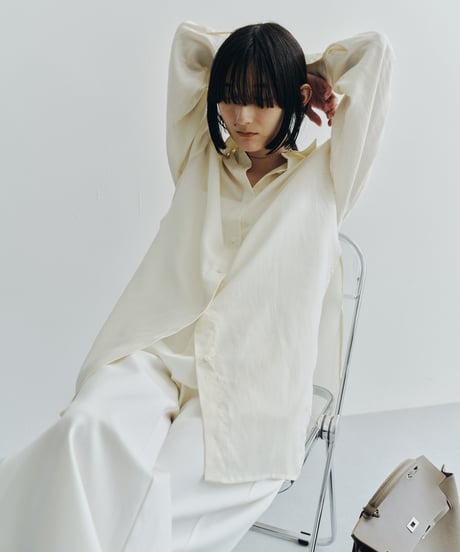 【FINE】wrap side soft linen shirt/2color