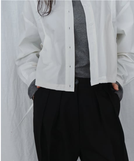 drawstring hem loose shirt / 2color