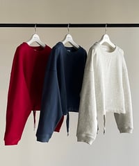 drawstring cropped sweat/3color