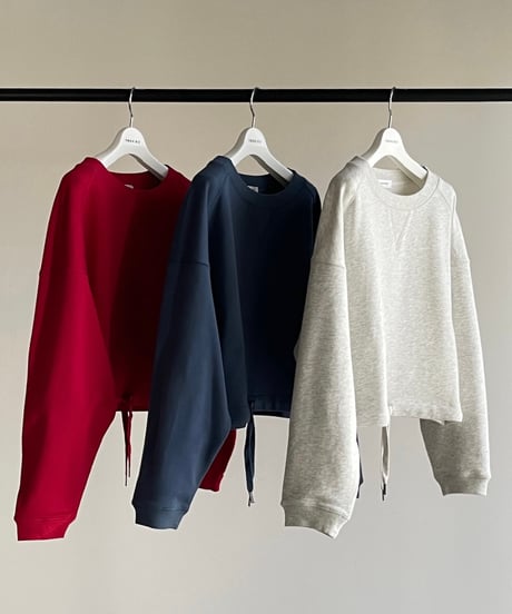 drawstring cropped sweat/3color