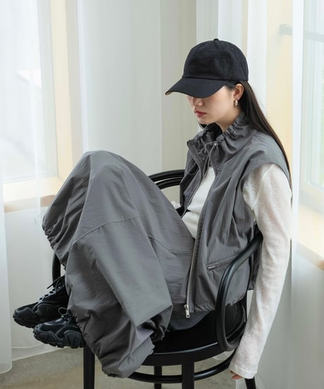 nylon drawst set up（vest × skirt )