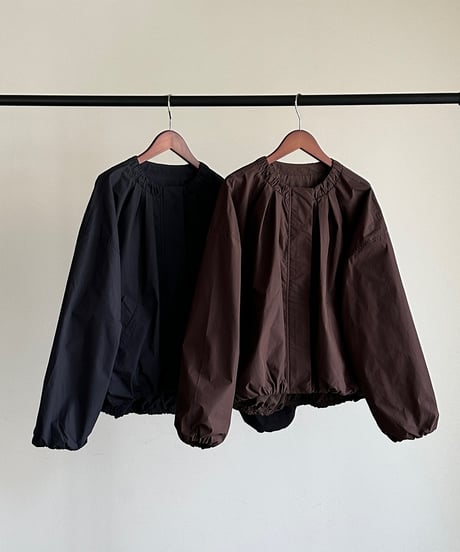 【FINE】gather no-collar blouson/2color