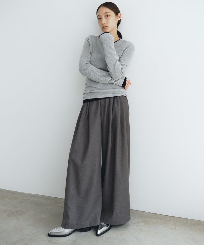FINE】uneven tuck slacks（setup対応）/2size/2color 