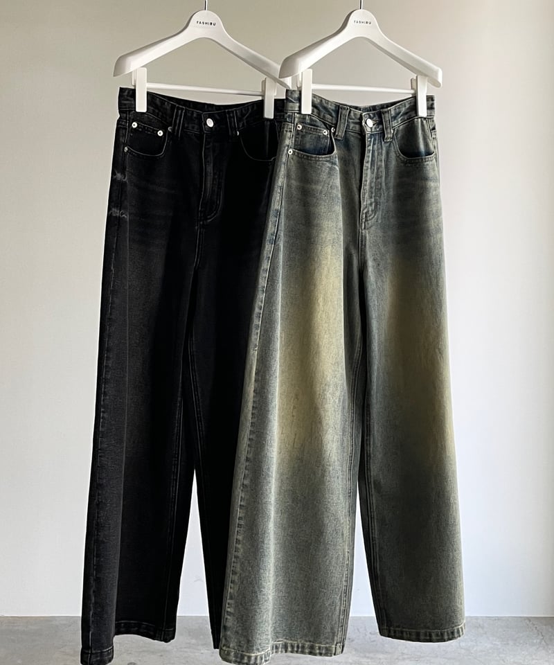 パンツ NORITY wide flare buggy denim FINE】wide leg buggy jeans/2color/2size | F A S
