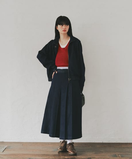 pleated denim flare pants/3size＜setup 対応＞