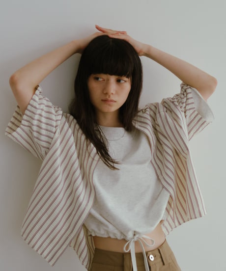 【setup対応】soft stripe short sleeve shirt / soft stripe easy pants /2color