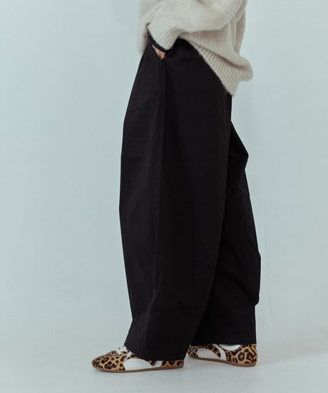 smooth cotton loose tapered pants/3color