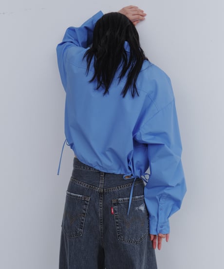 drawstring hem loose shirt / 2color